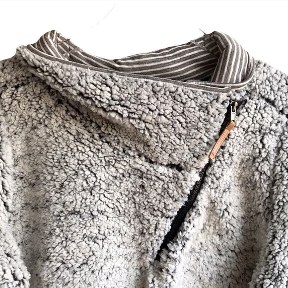 Maurice's Sherpa Pullover Fleece Sweater Pockets Sweatshirt Jumper Size XXL Gray - Picture 8 of 16